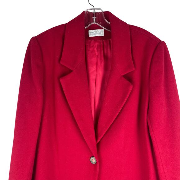 Lands' End Wool Cashmere Blend One Button Blazer Jacket Red SIze 10 - Picture 3 of 9